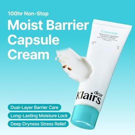 DearKlairs Crema de cápsula de barrera húmeda rica 2.82 oz | 100-Hour Hydration, Dual-Ceramide Capsules, 7-Day Barrier Support, For 5 Dryness Signs, Sensitive Safe, Korean Skincare
