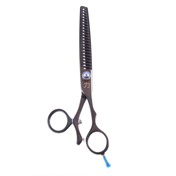 ShearsDirect Japanese 440C 22 Teeth Thinner Black Titanium Off Set