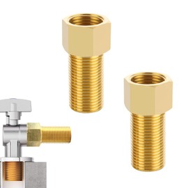 2 PCS Brass Threaded Pipe Fittings Sturdy Brass Pipe Adapter,1/2 PT Male x 1/2 PT Female Plumbing Fittings Brass Hex Pipe Fitting Extension Brass Hose Connector for Connect Pipes,Air Pipe