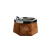 Marine Business Aschenbecher aus Edelstahl und braunem Leder