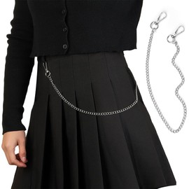 Key Chain Stainless Steel 53 cm Key Chain with Carabiner Trouser Chain Long Purse Chain Key Chain Silver Link Chain Extension for Men Women