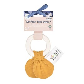 Tikiri 8597010 Natural Rubber Teething Ring Yellow Grasping Toy for Babies and Children from 0+ Months, 15 cm