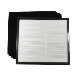 HQRP HEPA Filter with 4x Carbon Pre-filters Сompatible with HoMedics TotalClean AF-20, AP-25 Air Purifiers, Replacement for HoMedics AF-20FL, True HEPA