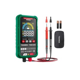 TESMEN TM-510 Digital Multimeter, 4000 Counts, Smart Measurement, Auto-Ranging Voltmeter; Non-Contact Voltage test, Measures AC/DC Voltage, Resistance, Continuity – Green:_TSM-522S Multimeter