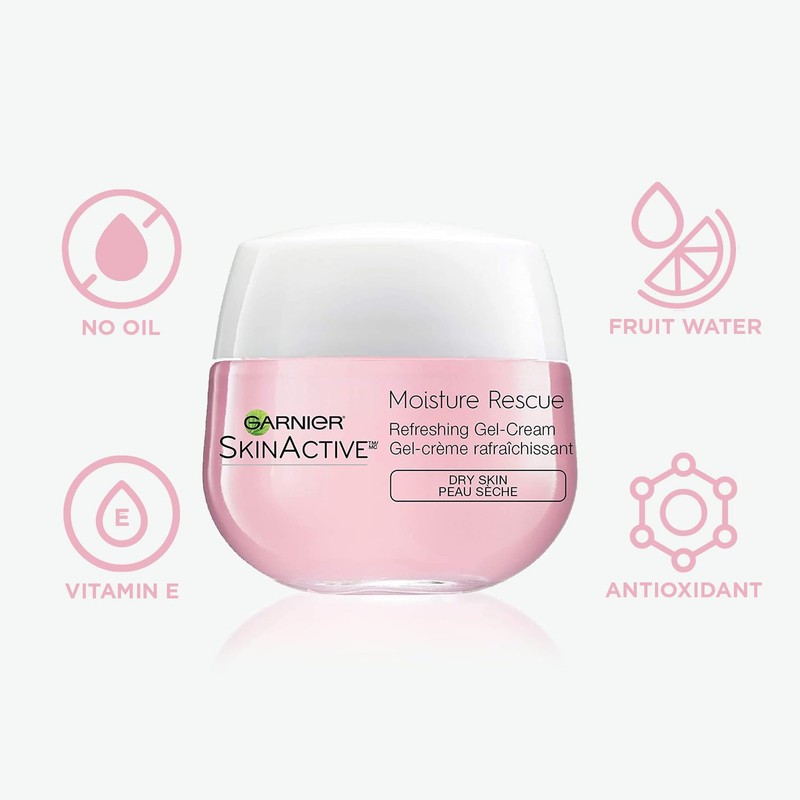 Garnier SkinActive Moisture Rescue Refreshing Gel-Cream for Dry Skin, Oil-Free,