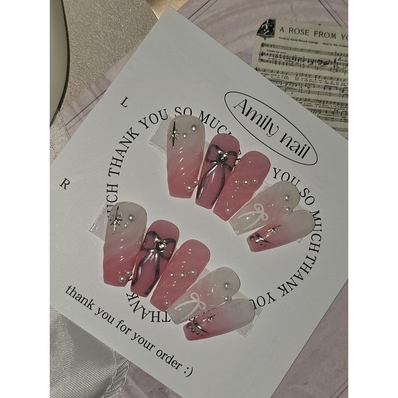 Pearlade [Handmade Nail Tips] Emily Nail - Short Oval /