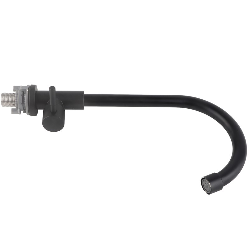 G1/2 Faucet 90 Degree Rotating Single Cold Matte Black Water