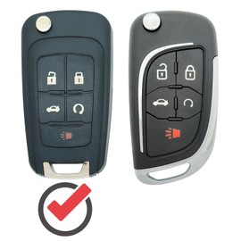 Keyless Entry Replacement Key Fob Cover Case fit for Chevy Camaro Cruze Equinox Impala Malibu for Buick Regal Verano Encore for GMC Terrain Key Fob Shell