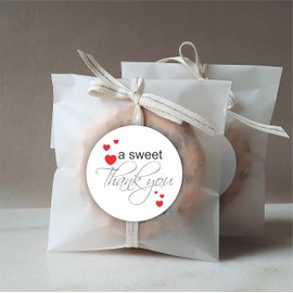 2" Round Candy Bar Labels - A Sweet Thank You Stickers - Wedding Favor Labels - Sweet Thank You Stickers - Set of 40