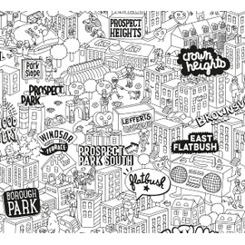 Omy Giant Coloring Poster – Brooklyn - Map of Brooklyn | Discover the Landmarks and Key Places in Brooklyn | 40 x 28 Inches | Creative Play and Fun for Kids, Teens, Adults, and The Whole Family