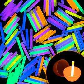 POPGIFTU POPGIFTU Mini Glow Sticks Bulk 120 Pcs, 6 Colors, 1.96" Glow-in-the-dark Small Glow Sticks for Easter Eggs, Easter Basket Stuffer Party Favors, Neon Party Weddings Classroom Decorations Prizes