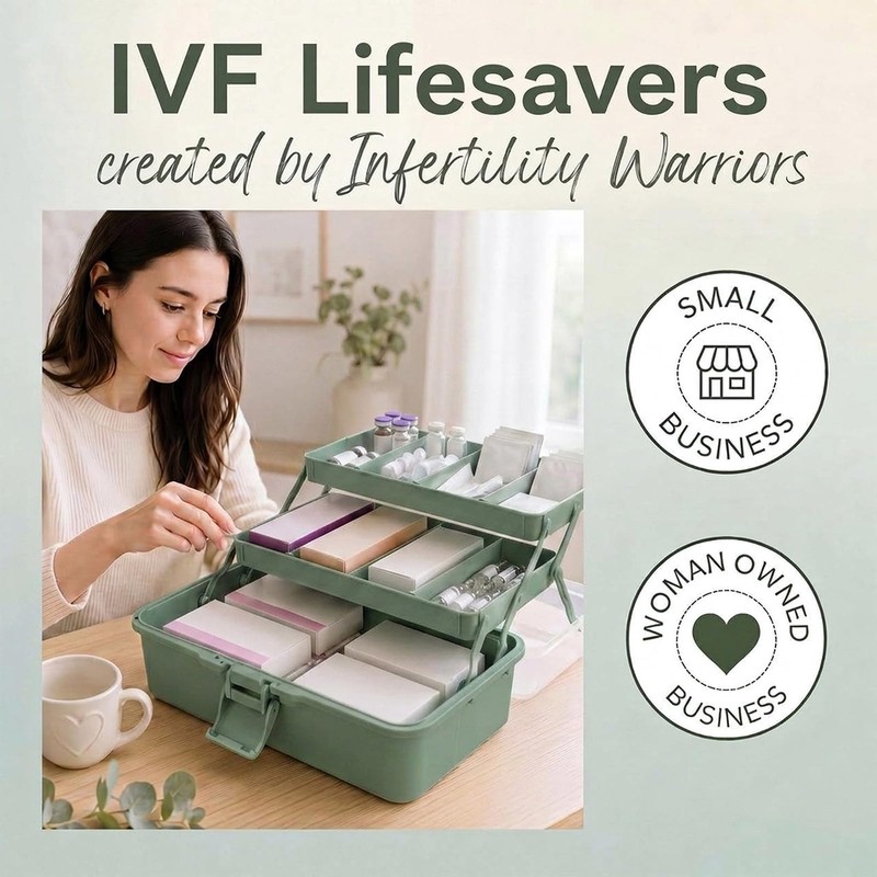 Haze Green IVF Medication Organizer Caddy 3-Layer Dividing Storage
