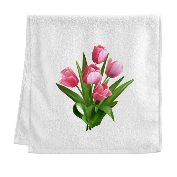 Dallonan Soft Cotton Face Wash Towels Spring Tulip Flower Bath