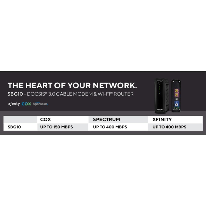 ARRIS (SBG10-RB) - Modem Router Combo - DOCSIS 3.0 16