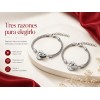 Pulseras Para Parejas Promesa Moissanita Oro Blanco 18k Plat