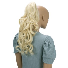 CAISHA by PRETTYSHOP 50 cm Sarah Hairpiece with Butterfly Clip, Ponytail Hair Extension, Voluminous Wavy Light Blonde, H36