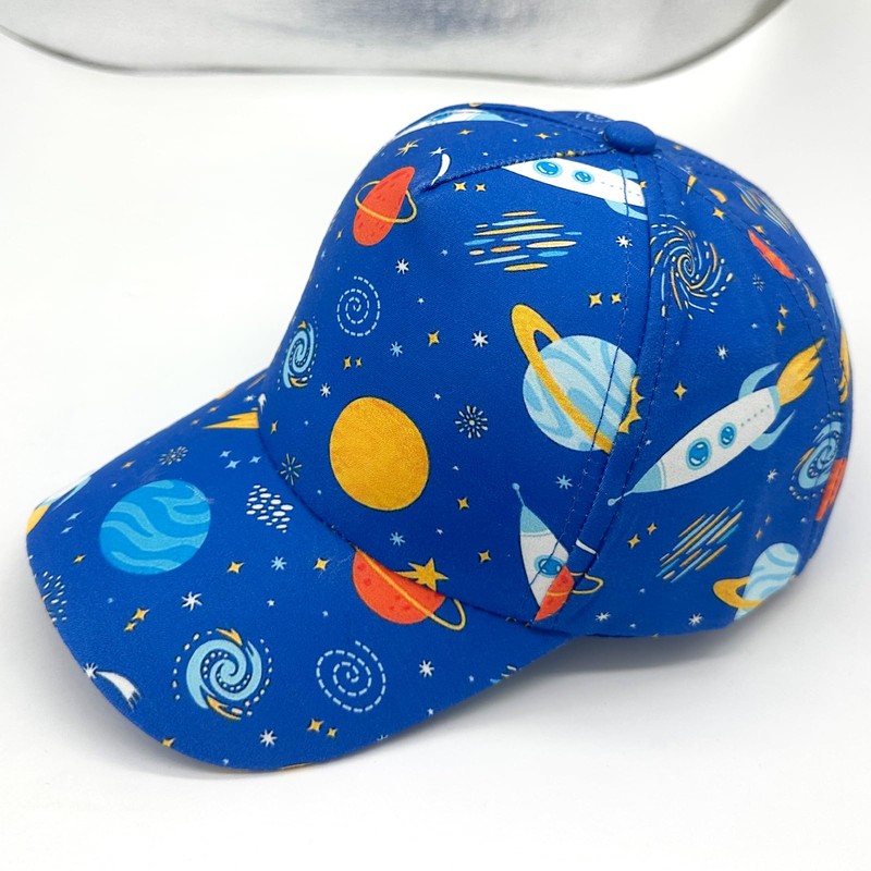 Julerwoo Kids Blue Baseball Cap Space Rocket Prints Sun Hats