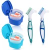 KISEER 2 Pack Denture Bath Case Cup Box Holder Storage