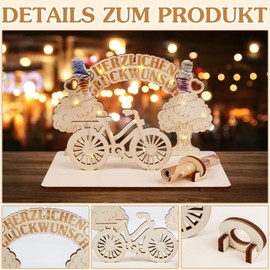 ARTREE Money Gifts Birthday Wooden Bicycle Gift, Bicycle Decoration Gifts Made of Wood Creative Bicycle Money Gift Birthday for Cyclists, Friends, Family