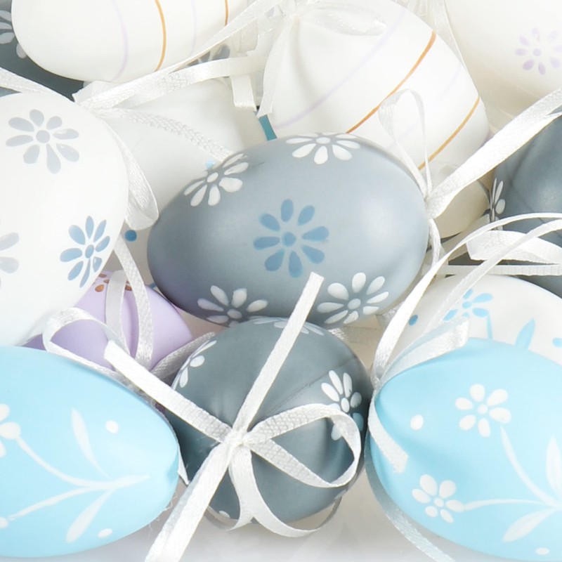 com-four® Easter eggs for hanging, hand-painted Easter decoration in great