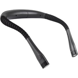 Luz de lectura de cuello en forma de U, brazos doblables recargables para leer en la cama, 3 colores y 5 niveles de brillo, perfecta para acampar y leer por la noche, color negro