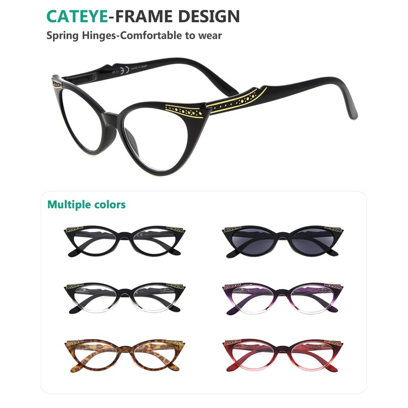 Eyekepper Pack of 6 Women's Cat Eye Glasses, Includes Sunglasses