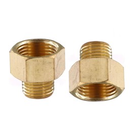 MiJunHD 2PCS Brass Reducer Connector | BSP Female Thread G3/8≈16.5mm to Male Thread G1/4≈12.5mm | Pipe Thread Reducing Joint Plumbing Adapter for Pipe Connection Converting