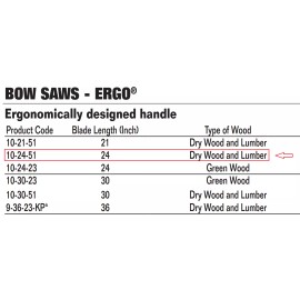Bahco 10-24-51 Bow Saw, Ergo Handle 24