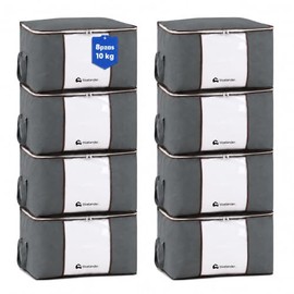 Bluelander Set de 8 Bolsas Para Mudanza, 60 * 42 * 37 cm, Bolsas Organizadoras, Bolsa para Almacenamiento de Ropa de Gran Capacidad, Ropa, Mantas, Cre