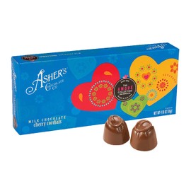Asher's Chocolates, Chocolate Covered Cherry Cordials, Candied Cherries, Small Batches of Kosher Chocolate, Family Owned Since 1892 (4.1 oz, Milk Chocolate)