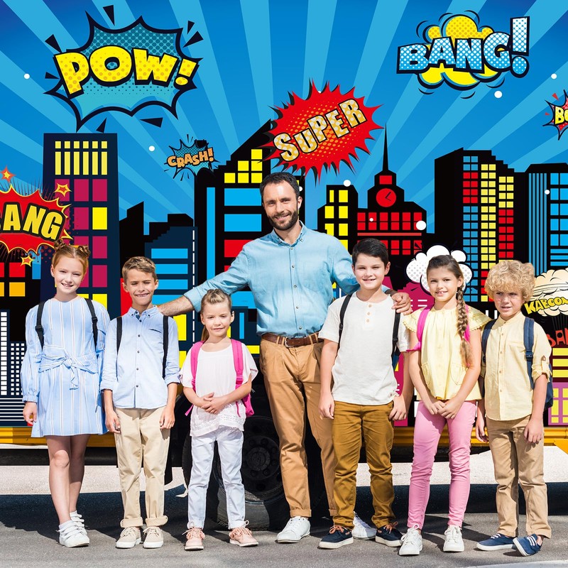 Large Super Theme Hero Party Backdrop Decoration 10x6ft One-piece Inspirational