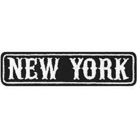 Sew-On Motorcycle Club New York Sticker for Sewing/Ironing | New York City Biker Patch Rank Badge for All Fabrics | Motorcycle Application | 100 x 25 mm