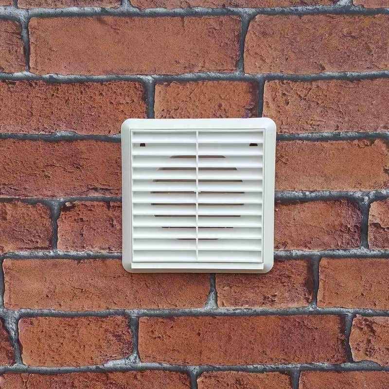 Kair White Louvred Grille 155mm External Dimension Wall Ducting Air
