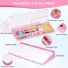 Desktop Glass Whiteboard with Storage, Pink Desk Dry Erase White