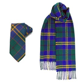 USA Kilts Irish County Kilkenny Tartan wool necktie and lambswool scarf - Matching set made in Scotland