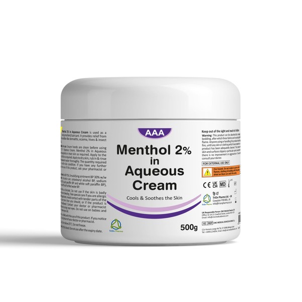 Aqueous Cream with Menthol 2% - 500g | Cooling Emollient