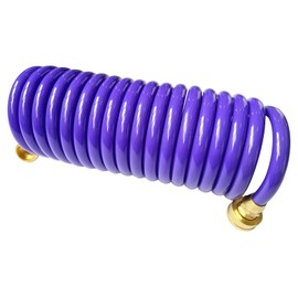 SANFU PU Recoil Garden Water Hose 3/8"ID(9.5 x 12.7mm) x 15ft Premium with 3/4"Inch Brass Fittings Retractable, Outdoor Patio Hose Marine&Boat, Purple(15')