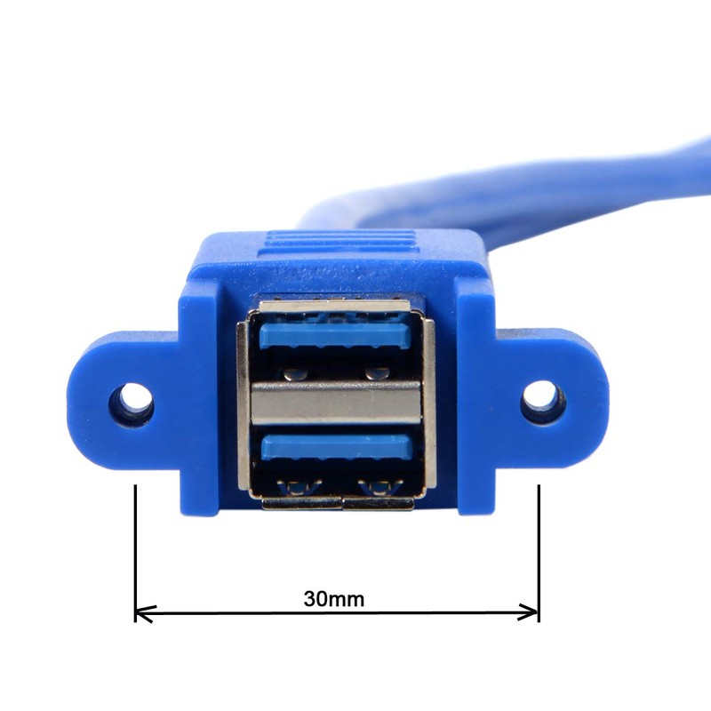 JSER Stackable USB 3.0 Female Panel Type to Motherboard 19Pin