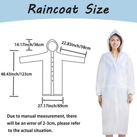 Rain Poncho Waterproof for Adults, Portable Reusable Waterproof Rain Poncho, Travel Rain Jacket with Hoods and Sleeves,for Men and Women, for Festivals, Cycling, Outdoors, Sports Events, Hiking
