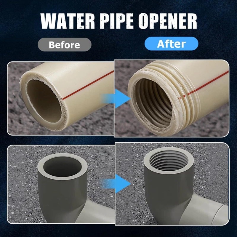 Integrated Pipe Threading Tool, 1/2“ And 3/4” Drill Compatible Dual-Function