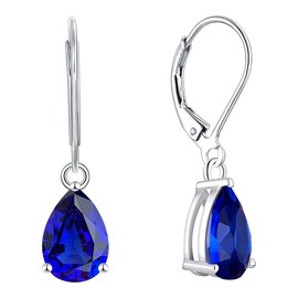 YL Drop Earrings 925 Sterling Silver cut September Birthstone Sapphire Dangle Earrings for Women