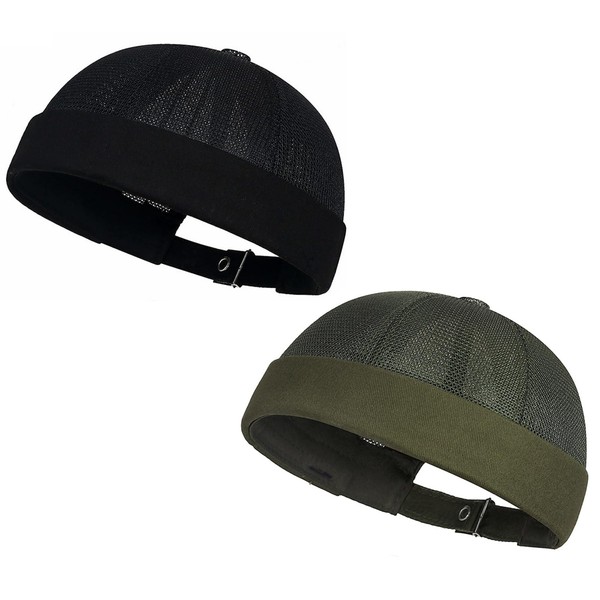 Initlove Docker Hat for Mens Mesh Beanie Cap Breathable Brimless