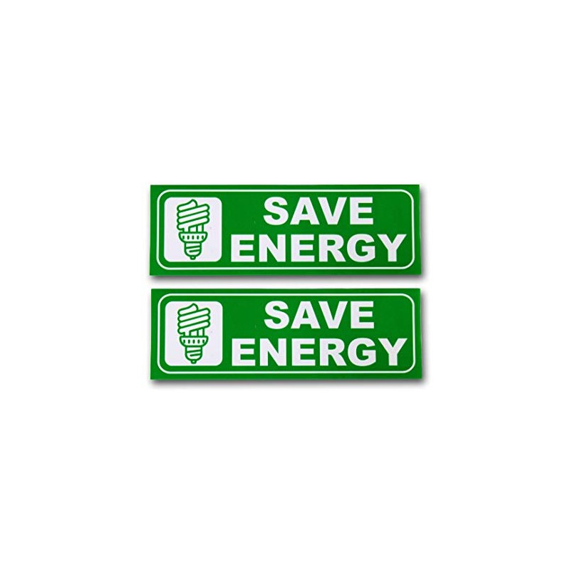 eSplanade Save Energy Sign Stickers - Easy to Fit Weatherproof,