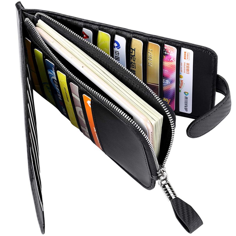 JEEBURYEE Card Case, Men's, Women's, Long Wallet, Thin, Magnetic Prevention,