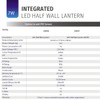 Bright Source Outdoor 7w Integrated LED 3-Sided Half Wall Lantern,