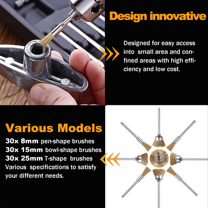 Rocaris 90 Pcs Wire Brushes Set, Brass Wire Wheels Pen