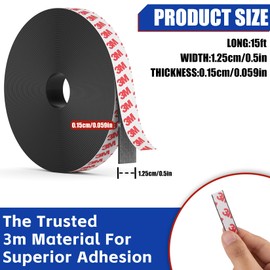 Junarter Magnetic Tape Roll, Magnet Strips,3 Rolls (15 Feet x1/2 in) Adhesive Magnetic Tape Strips with Adhesive Backing, Flexible Magnetic Strips, Magnet Roll Tape for Fridge, DIY (0.06" Thick)