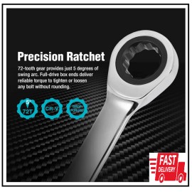 DURATECH 10Mm Extra Long Ratcheting Wrench, Metric, CR-V Steel