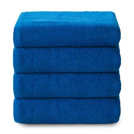 Top Towel - Plus - Bath Towels - 4 Face Towels or Bidet - 30x50cm - 100% Cotton - Blue