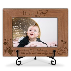 Nopoben Baby Girl Picture Frame, Wooden Photo Frame with Stand, First Year Photo Frame 1st Year Birthday Gifts for Niece Nephew Daughter, Home Office Desk Decor Photo Frame Tabletop Display -xk41